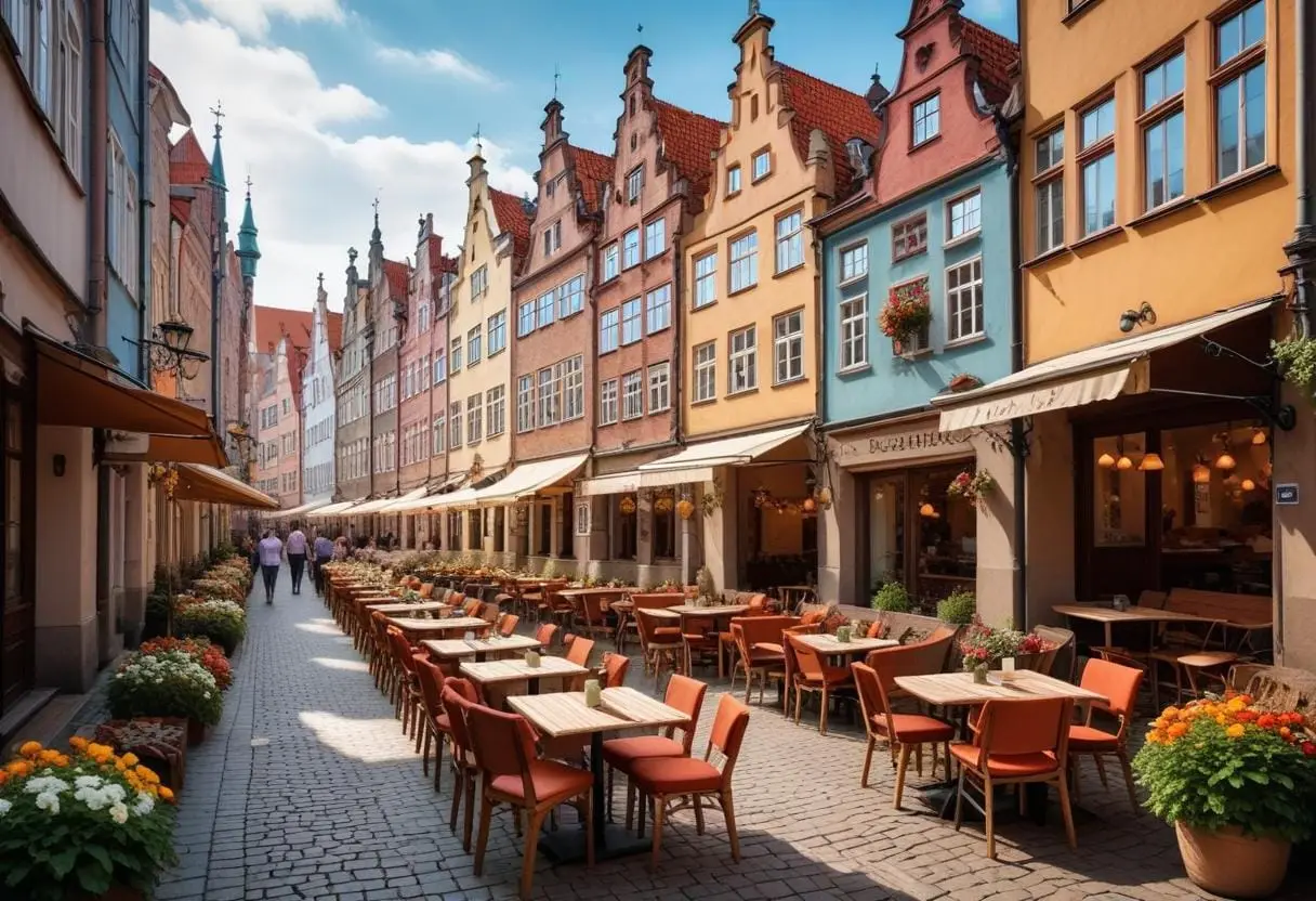 Upptäck Gdansks bästa caféerna för en mysig stund illustration