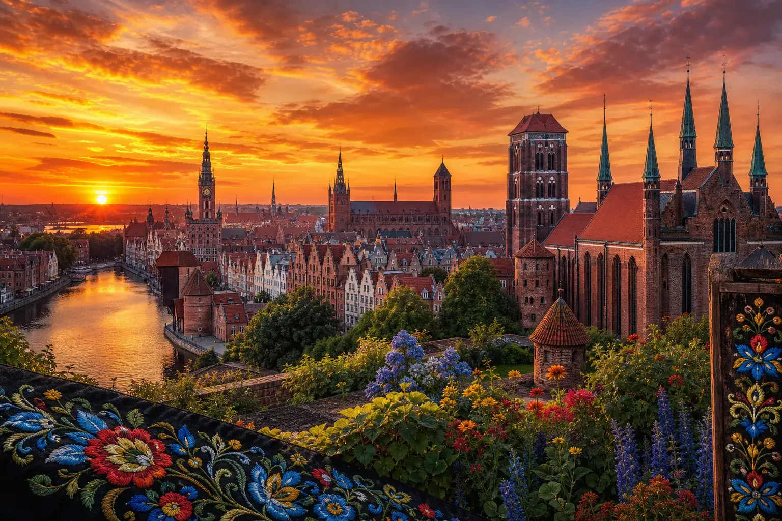 Religion och traditioner i Gdansk illustration
